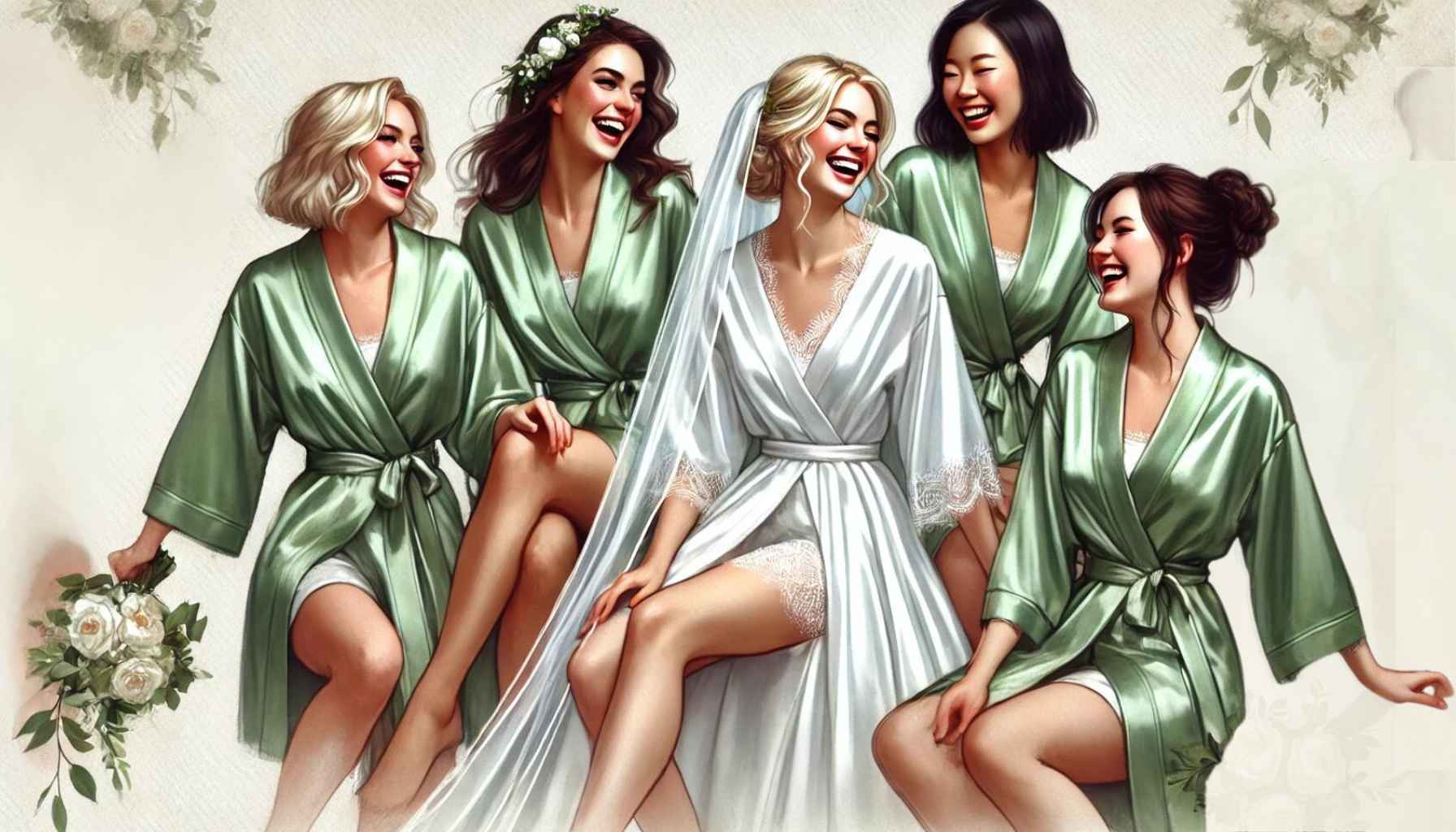 Green Bridesmaid Robes Australia